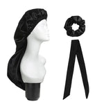 3-teiliges Set: Haarpflegehaube + Turban + Haarring, Rot, Blau, Lila, Schwarz, Weiß, Orange, Rosarot, Silber, Champagner, Hellblau