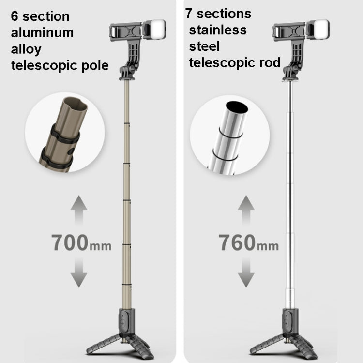 Mini Selfie-Stick Integrierter Multifunktionaler Bluetooth Selfie, Spezifikation:, Q11S 76cm mit Fülllicht, Q10S 70cm mit Fülllicht, Q11 74cm ohne Fülllicht, Q10 68cm ohne Fülllicht