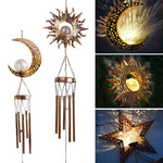Solar Hänge-Windspiel-Lampe aus Eisen, Sonne, Mond