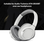 2 Stück Headset-Ohrpolster aus Proteinhaut für Audio-Technica ATH-SR30BT, Schwarzes Proteinhaut