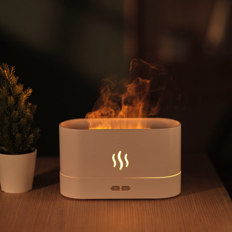 Flammen-Aroma-Diffusor Nachtlicht Luftbefeuchter, Monochrom(Weiß), Monochrom(Schwarz)