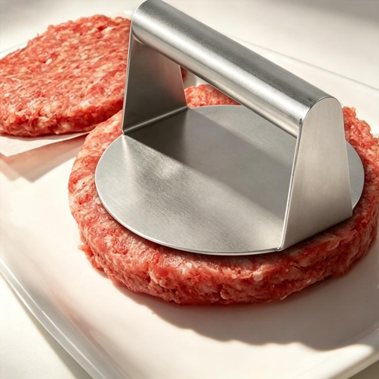 304 Edelstahl Hamburger Manuelle Fleischpresse, Rund, Quadratisch