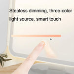 430 Dreiseitige, faltbare LED-Schminkspiegel-Tischleuchte, Netzanschluss, Ladefunktion, dreifarbige Lichtfunktion