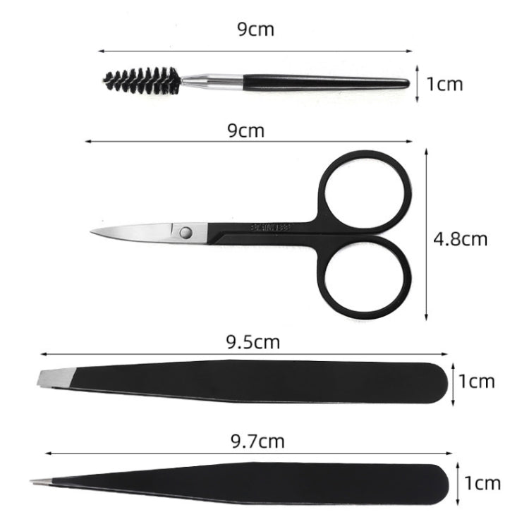 6-in-1 Augenbrauen-Trimmset aus Edelstahl, Schwarz, Bunt