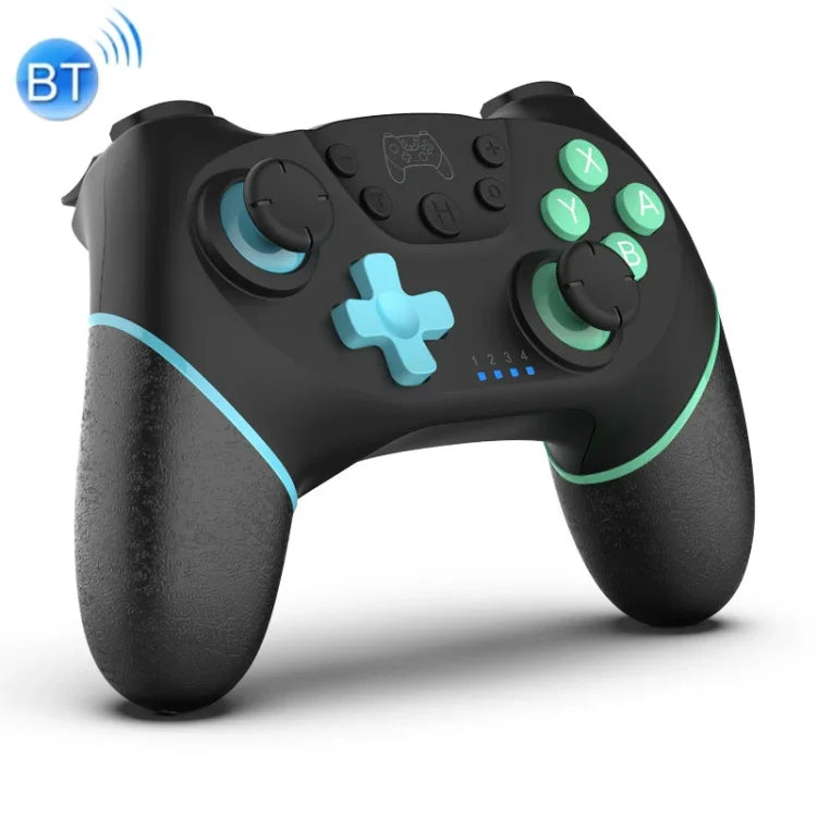 Kabelloser Bluetooth-Gamepad mit Makroprogrammierung für Switch Pro, Links Blau, Rechts Grün