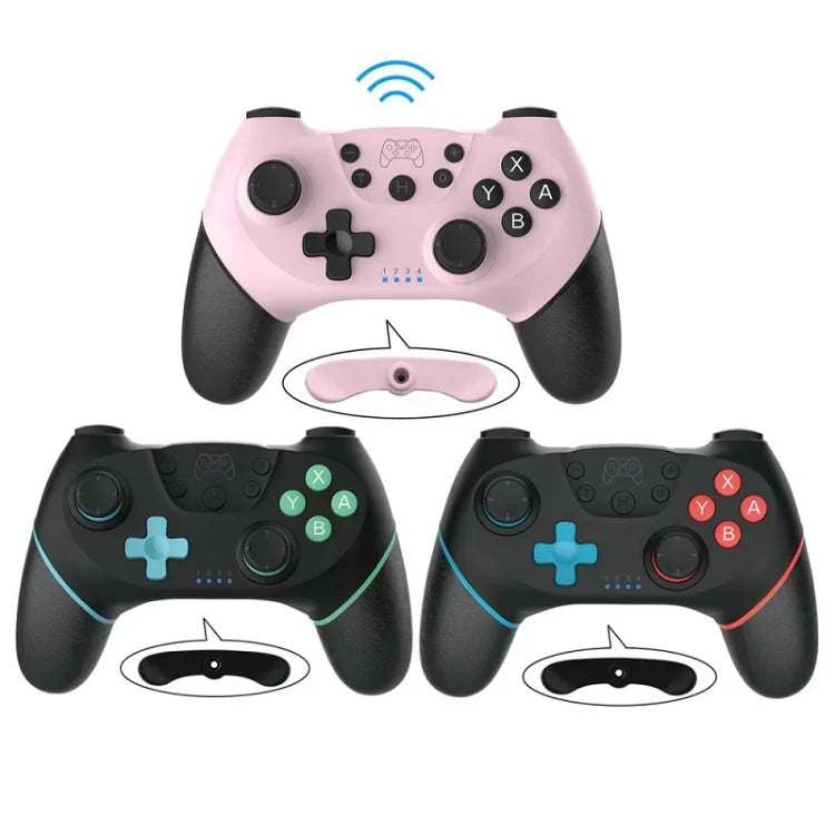 Kabelloser Bluetooth-Gamepad mit Makroprogrammierung für Switch Pro, Links Blau, Rechts Grün