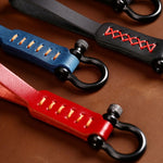 A001 Car Keychain Leather Long Key Rope, Oil Wax Black, Oil Wax Red, Crazy Horse Black, Crazy Horse Brown, Crazy Horse Blue