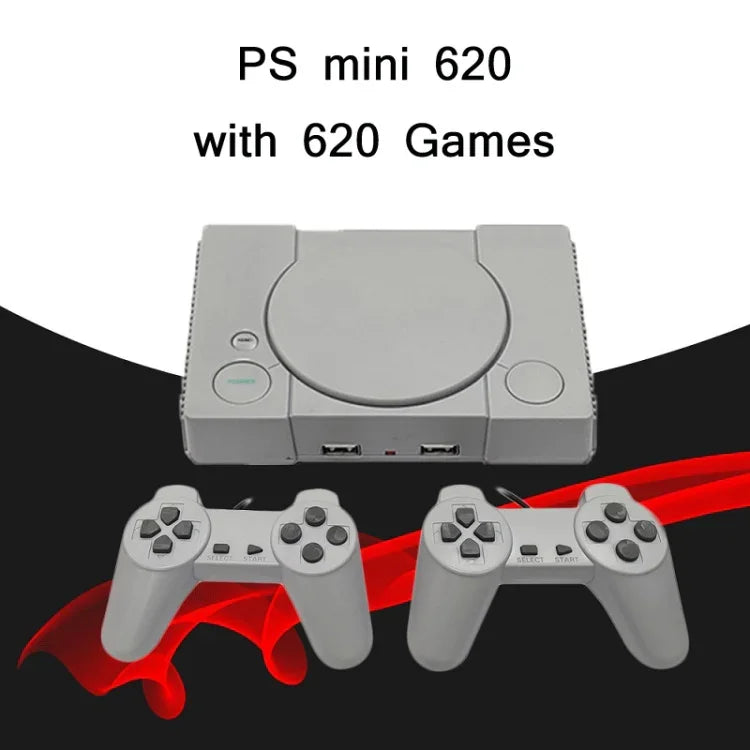 8-Bit Mini-Doppelspieler-TV-Spielkonsole mit 620 integrierten Spielen, PS1 mini (EU-Stecker)