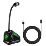 MI520 Desktop-Computer Schwanenhals-Kondensatormikrofon, USB-Version mit RGB-Atemlicht