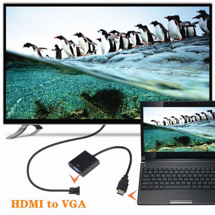 ZHQ007 HD 1080P HDMI-zu-VGA-Konverter, Weiß, Schwarz