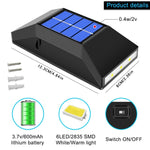 Outdoor Decorative Waterproof Solar Wall Light, Spec:, 6 LEDs White Light, 6 LEDs Warm Light