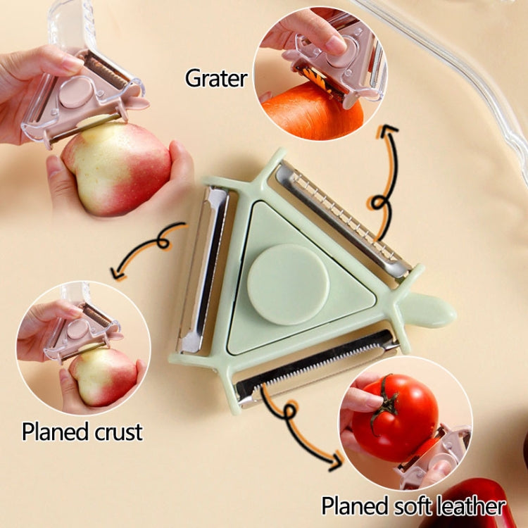 2 Stück 3-in-1 Schäler Gemüseschäler und Obstschäler, Rosa, Grün, Blau