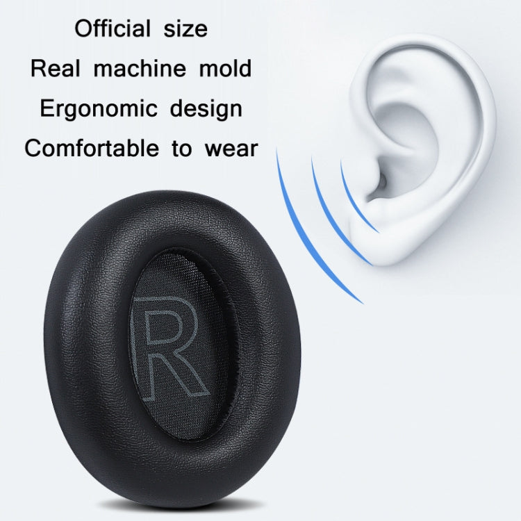 2pcs Protein Leather Sponge Earphone Cover For Anker Soundcore Life, Q10 (Black), Q10 (Black+Red), Q10 (Blue+Orange), Q20 (Black), Q30 (Black), Q30 (Dark Blue), Q30 (Light Pink), Q35 (Black), Q35 (Dark Blue), For Anker Soundcore Life Q35
