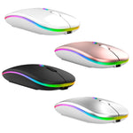 C7002 2400DPI 4 Tasten Bunte Leuchtende Kabellose Maus, 2,4G Weiß, 2,4G Roségold, 2,4G Schwarz, 2,4G Silber Grau, Dual-Modi Weiß, Dual-Modi Schwarz, Dual-Modi Silber, Dual-Modi Gold