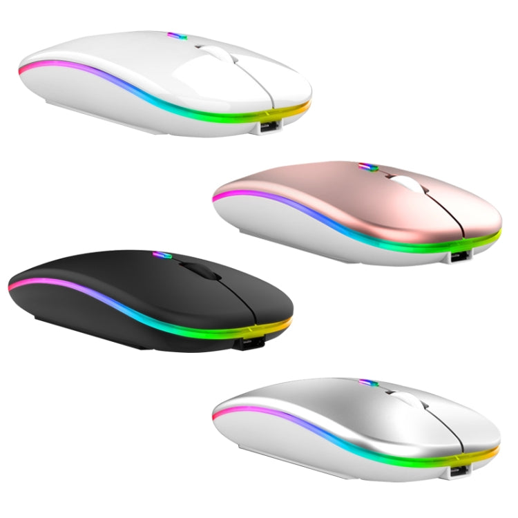 C7002 2400DPI 4 Tasten Bunte Leuchtende Kabellose Maus, 2,4G Weiß, 2,4G Roségold, 2,4G Schwarz, 2,4G Silber Grau, Dual-Modi Weiß, Dual-Modi Schwarz, Dual-Modi Silber, Dual-Modi Gold