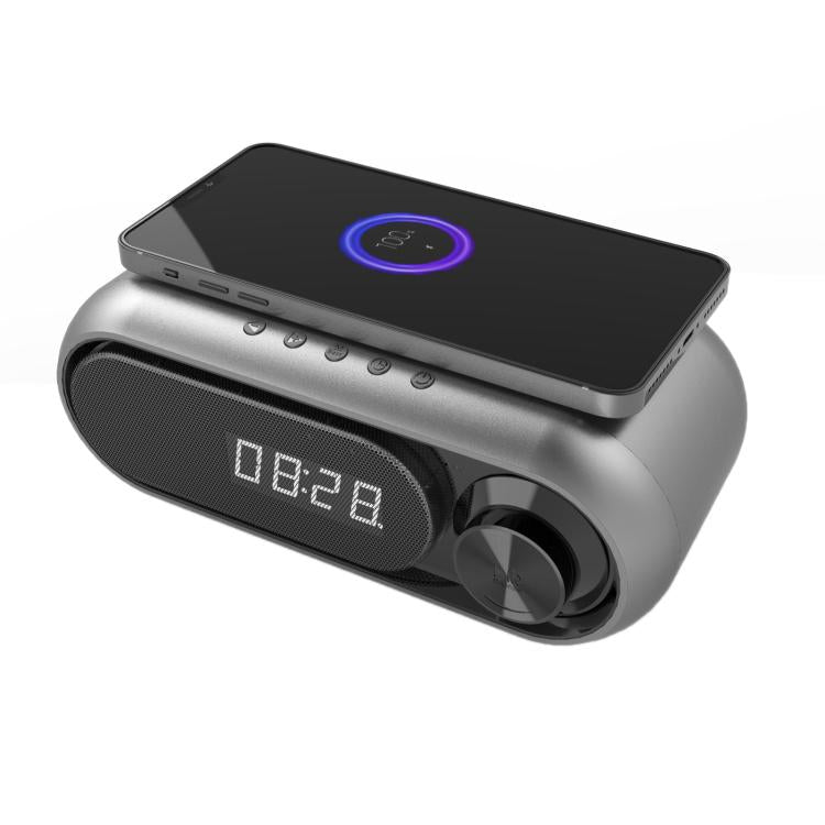 Kabelloser Lade-Bluetooth-Lautsprecher Tisch-LED-Uhr