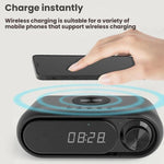 Kabelloser Lade-Bluetooth-Lautsprecher Tisch-LED-Uhr