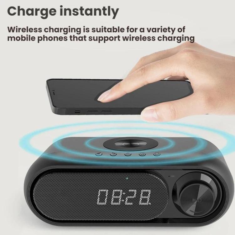 Kabelloser Lade-Bluetooth-Lautsprecher Tisch-LED-Uhr