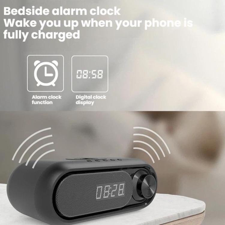 Kabelloser Lade-Bluetooth-Lautsprecher Tisch-LED-Uhr