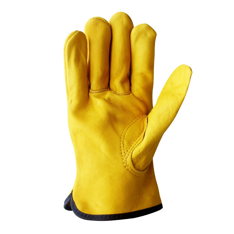 1 Paar JJ-1011 Rindsleder Outdoor Verschleißfeste Gartenhandschuhe, Größe:, M, L, XL