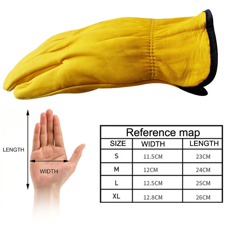 1 Paar JJ-1011 Rindsleder Outdoor Verschleißfeste Gartenhandschuhe, Größe:, M, L, XL