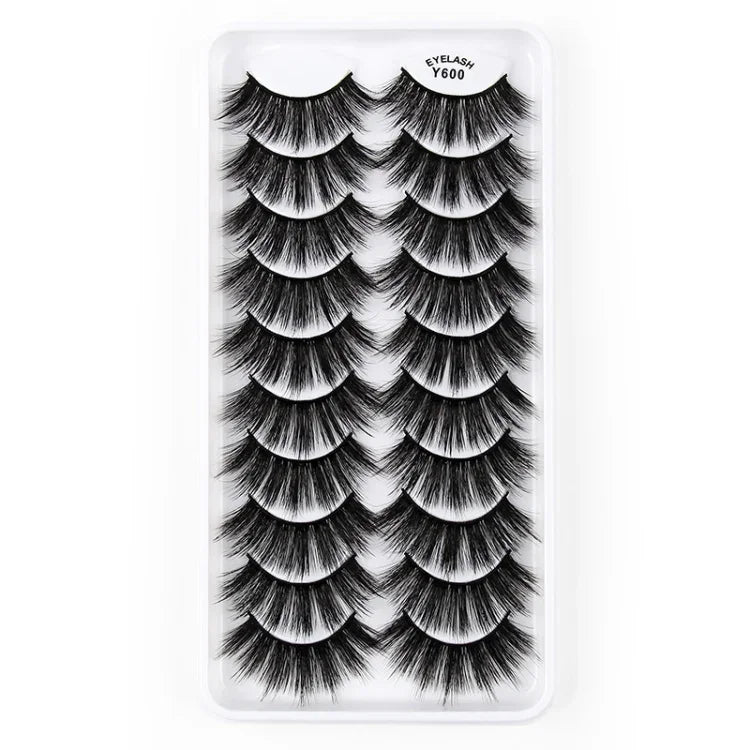 10 Paar 3D-Katzenaugen-Wimpern, natürlich dicht und voluminös, Y600, Y601, Y602, Y603, Y604, Y605, Y606, Y607, Y608, Y609