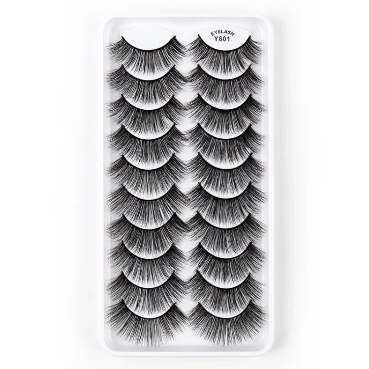 10 Paar 3D-Katzenaugen-Wimpern, natürlich dicht und voluminös, Y600, Y601, Y602, Y603, Y604, Y605, Y606, Y607, Y608, Y609
