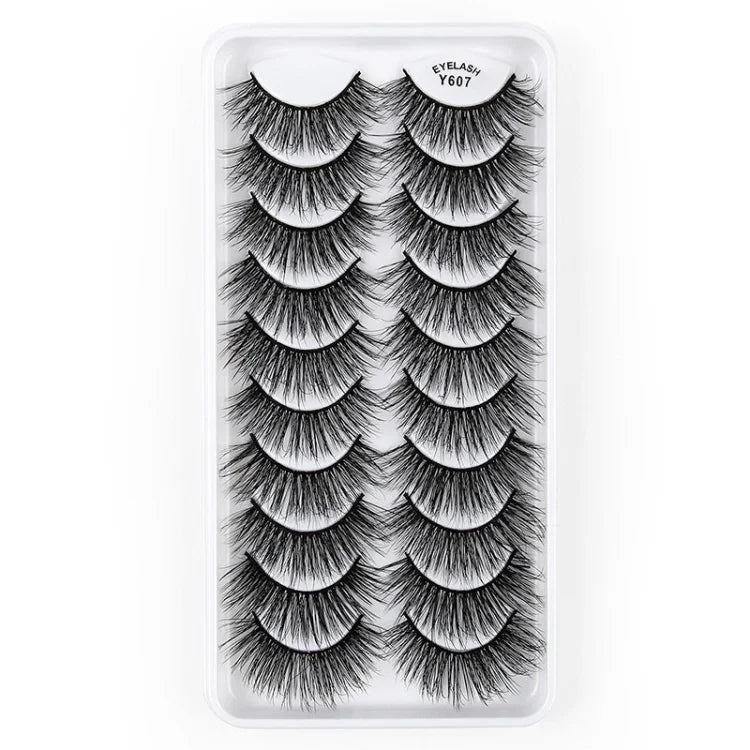 10 Paar 3D-Katzenaugen-Wimpern, natürlich dicht und voluminös, Y600, Y601, Y602, Y603, Y604, Y605, Y606, Y607, Y608, Y609