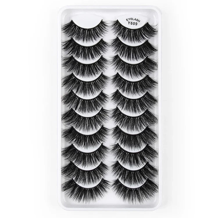 10 Paar 3D-Katzenaugen-Wimpern, natürlich dicht und voluminös, Y600, Y601, Y602, Y603, Y604, Y605, Y606, Y607, Y608, Y609