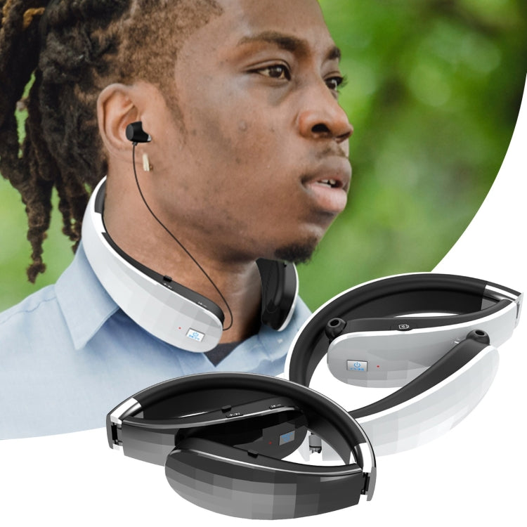 Teleskopischer Nackenbügel Faltbarer Bluetooth-Kopfhörer, Schwarz, Weiß