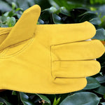 1 Paar JJ-GD305 schnittfeste Gartenhandschuhe aus echtem Leder mit Stichschutz, Größe: S, M, L, XL