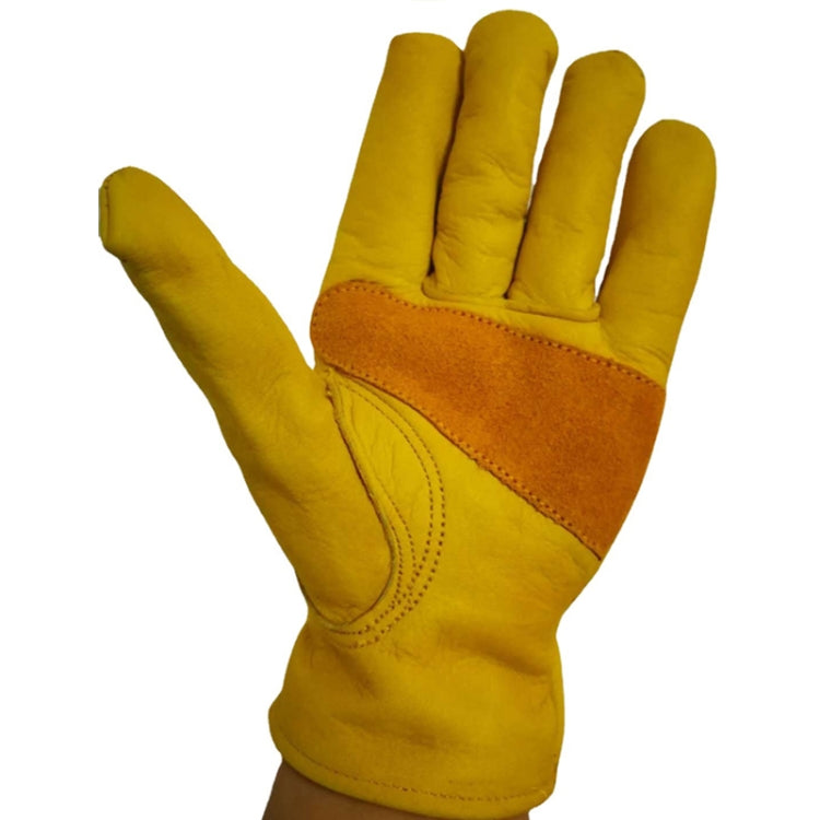 1 Paar JJ-1004 Outdoor Garten Schweiß Echtleder Arbeitsschutz-Handschuhe, S, M, L, XL
