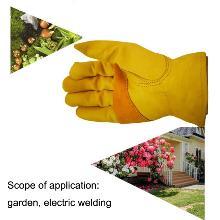 1 Paar JJ-1004 Outdoor Garten Schweiß Echtleder Arbeitsschutz-Handschuhe, S, M, L, XL