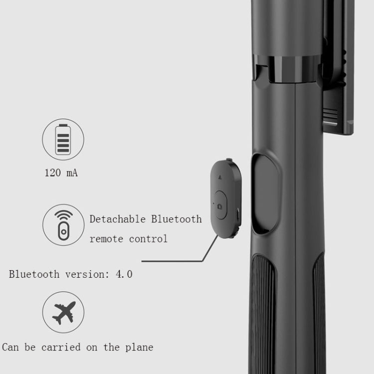 Kabelloser Bluetooth Selfie-Stick Live Teleskop-Halter, Spezifikation:, Q05 (Schwarz), Q05S (Schwarz mit Fülllicht)