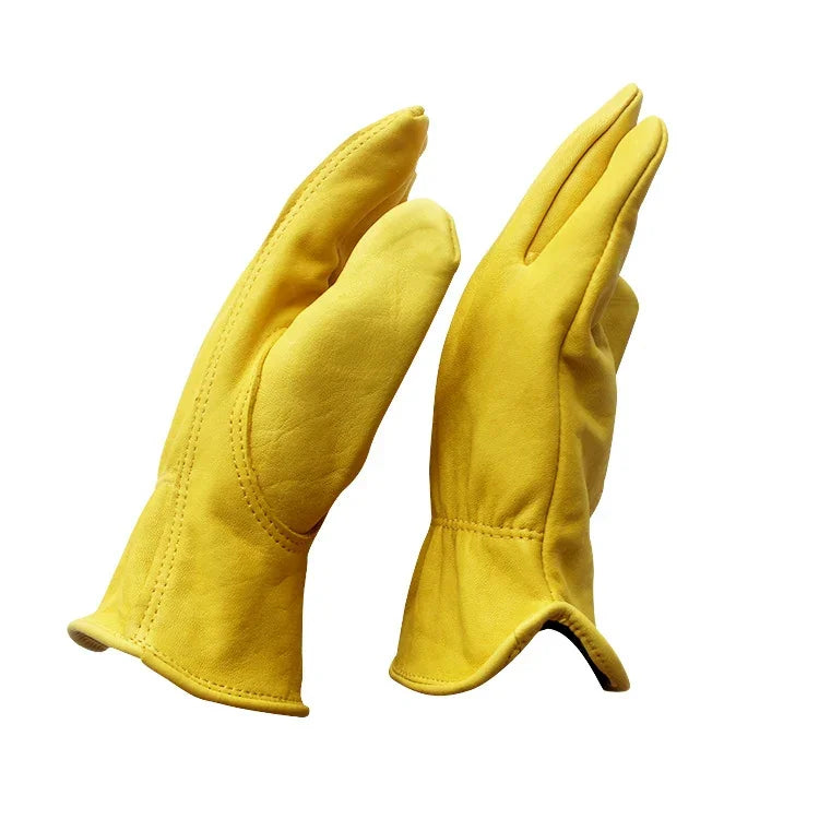 1 Paar JJ-5002 Outdoor Reit- und Gartenhandschuhe aus echtem Leder, Größe: S, M, L, XL