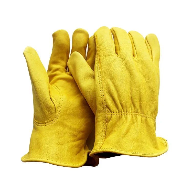 1 Paar JJ-5002 Outdoor Reit- und Gartenhandschuhe aus echtem Leder, Größe: S, M, L, XL