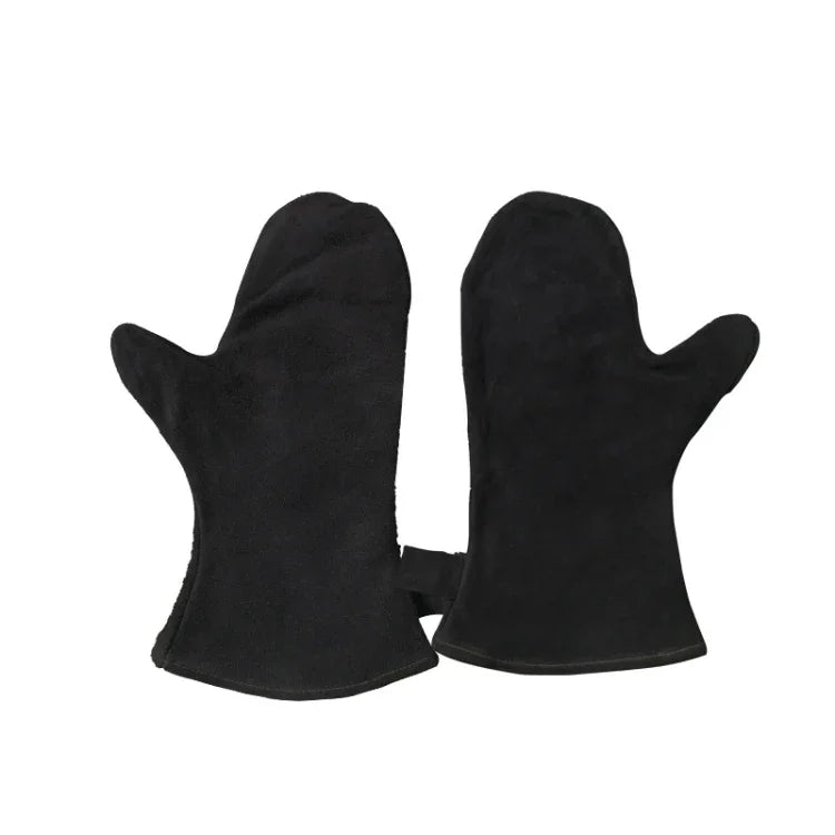 1 Paar Outdoor BBQ Handschuhe aus echtem Leder, hitzebeständig, KX139