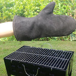 1 Paar Outdoor BBQ Handschuhe aus echtem Leder, hitzebeständig, KX139