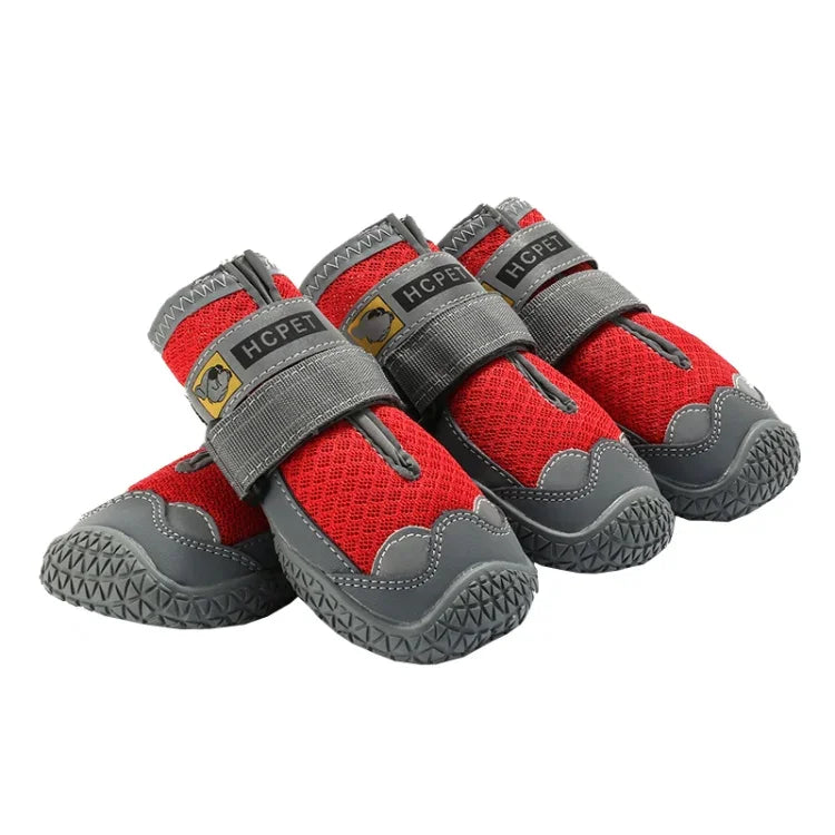 4er-Set atmungsaktive Hundeschuhe aus Netzgewebe von HCPET, Nr. 1 4 cm, Nr. 2 4,5 cm, Nr. 3 5 cm, Nr. 4 5,5 cm, Nr. 5 6 cm, Nr. 6 6,5 cm, Nr. 7 7 cm, Nr. 8 7,5 cm