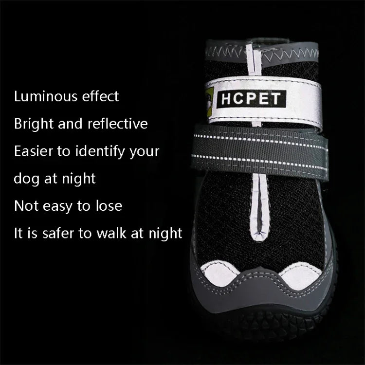 4er-Set atmungsaktive Hundeschuhe aus Netzgewebe von HCPET, Nr. 1 4 cm, Nr. 2 4,5 cm, Nr. 3 5 cm, Nr. 4 5,5 cm, Nr. 5 6 cm, Nr. 6 6,5 cm, Nr. 7 7 cm, Nr. 8 7,5 cm