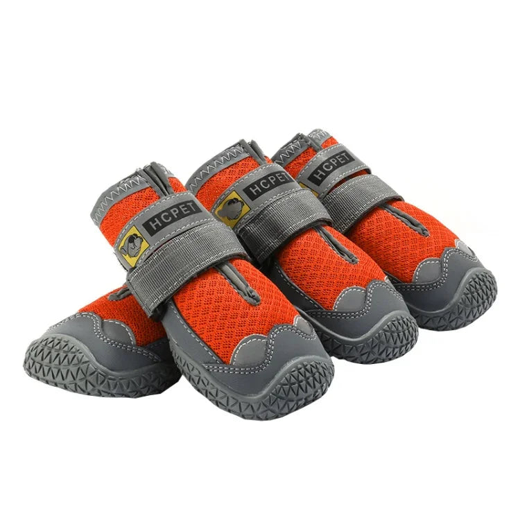 4er-Set atmungsaktive Hundeschuhe aus Netzgewebe von HCPET, Nr. 1 4 cm, Nr. 2 4,5 cm, Nr. 3 5 cm, Nr. 4 5,5 cm, Nr. 5 6 cm, Nr. 6 6,5 cm, Nr. 7 7 cm, Nr. 8 7,5 cm