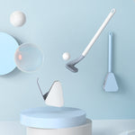Golf-Toilettenbürste mit selbstöffnender und schließender wasserdichter Basis, Weiß, Blau, Schwarz, Grün