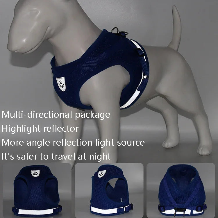 BL-844 Reflektierendes, atmungsaktives Hunde-Brustband für Haustiere, Größen: XS, S, M, L, XL
