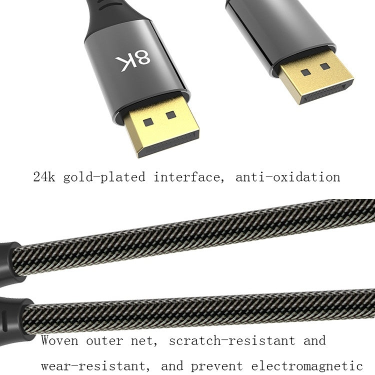 DP1.4 Version 8K DisplayPort Stecker zu Stecker Computer Monitor HD-Kabel, 0,5m, 1m, 1,5m, 2m, 3m, 5m, 7m, 10m