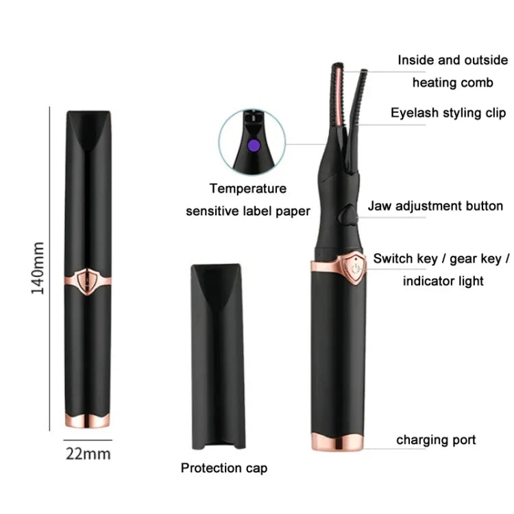 Langanhaltendes Styling, intelligente elektrische Wimpernzange, Weiß, Schwarz