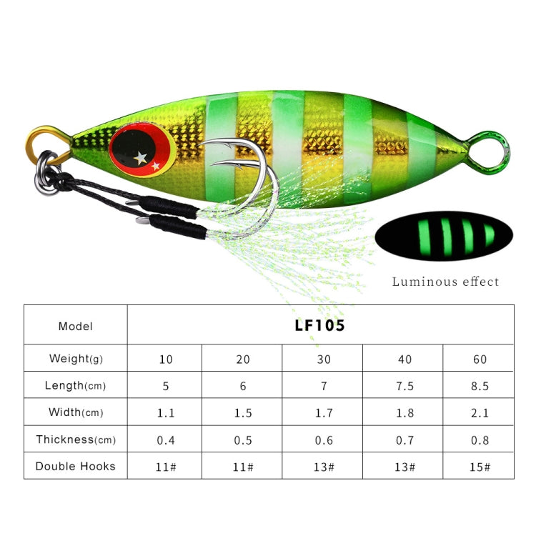 PROBEROS LF105 Meeresangel Metall Straßenköder, 10g, 20g, 30g, 40g, 60g