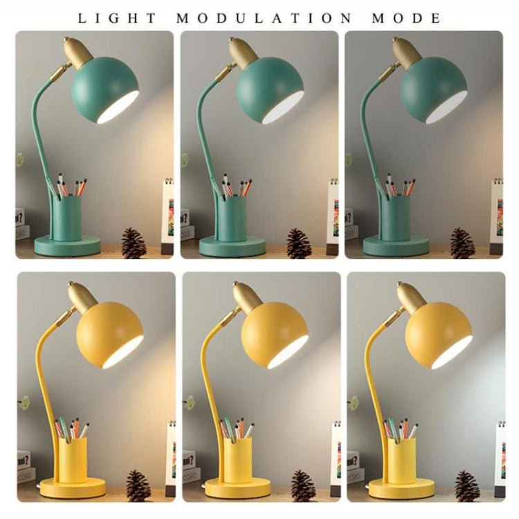 YY-1109 Studenten Schreibtisch LED Augenschutz Lampe mit Stifthalter, CN Stecker, Spezifikation:, ohne Glühbirne, Dreifarbig