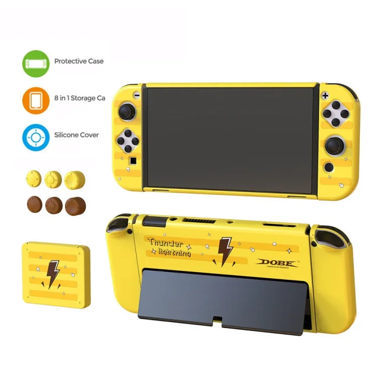 DOBE TNS-1192 Schutzhülle + Karton + Kipphebelkappen-Set für OLED-Switch, TNS-1192