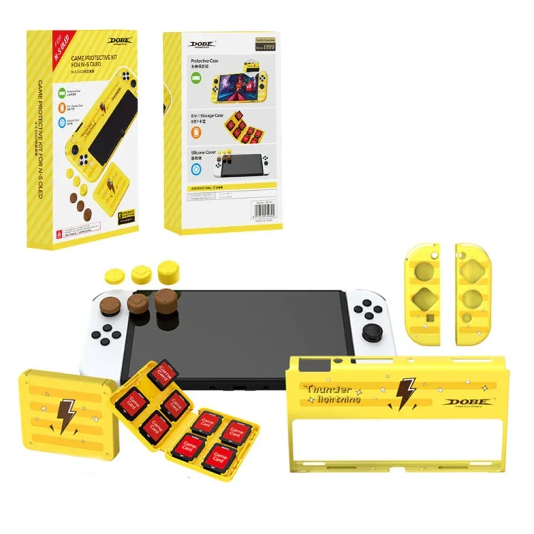 DOBE TNS-1192 Schutzhülle + Karton + Kipphebelkappen-Set für OLED-Switch, TNS-1192