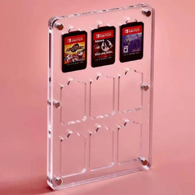 Transparente, magnetische Aufbewahrungsbox aus Kristallglas für Spielkarten der Switch, mit 9, 14 oder 27 Fächern
